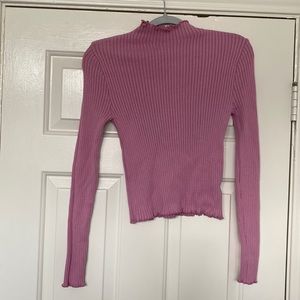 Forever 21 Faux Turtleneck Bubblegum Pink Sweater